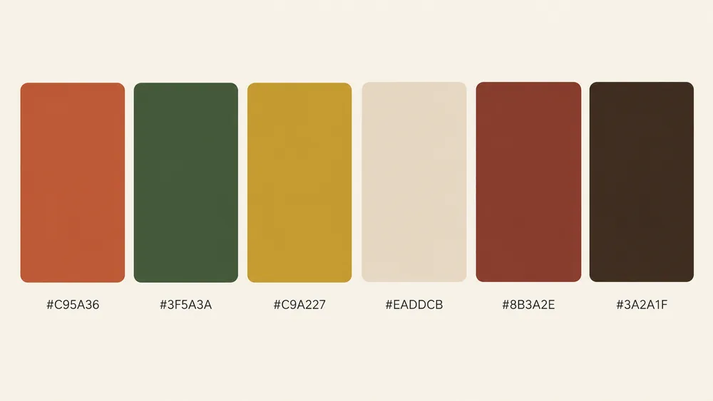 Alimentos en tres variedades — Paleta de color