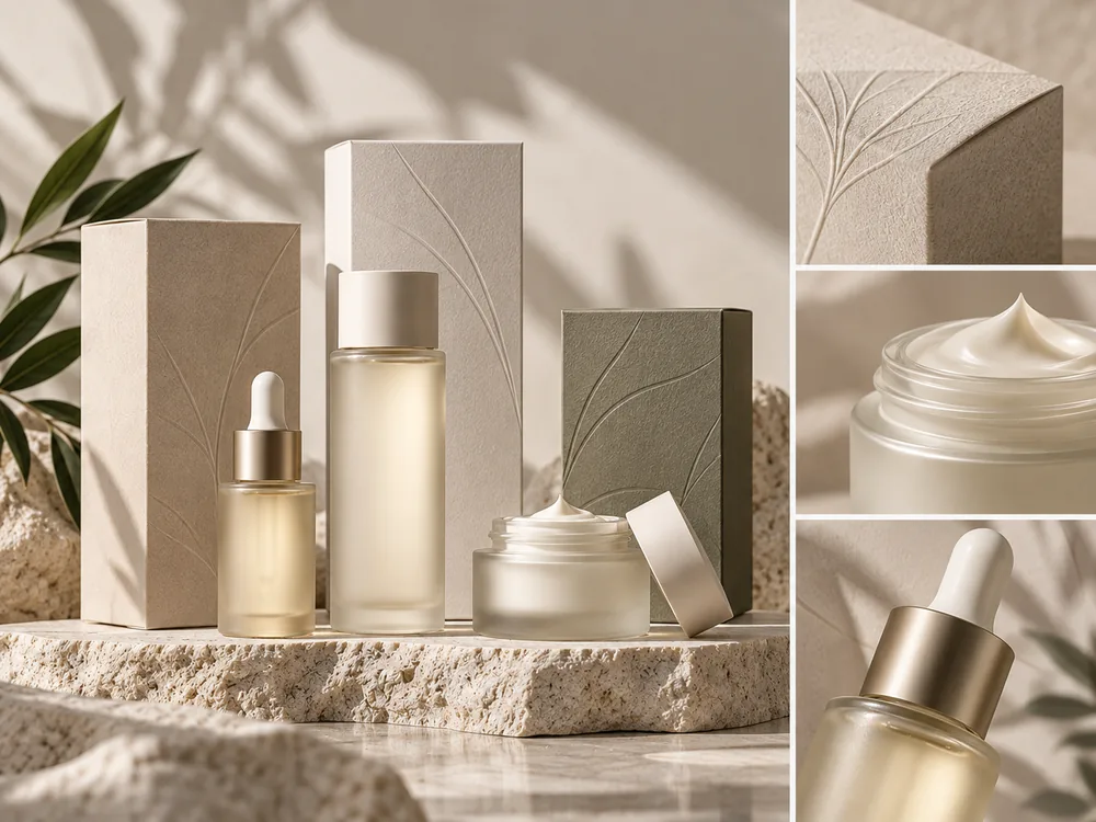 Cosmética natural — Empaque y detalle